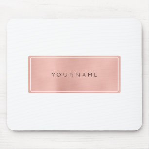 Rosa Rosen-Gold metallisches minimales weißes Mousepad