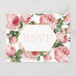 Rosa Rosen Gold Rahmen Hochzeit | UAWG zur Wahl Postkarte