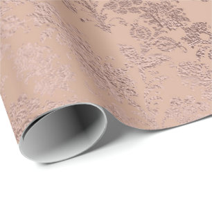 Rosa Rosen-GoldblumenDelicat Damast-dünnes Pulver Geschenkpapier