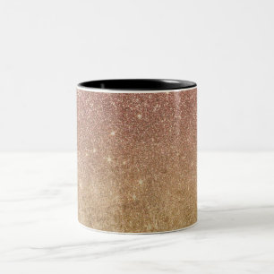 Rosa Rosen-GoldGlitzer und Goldfolien-Masche Zweifarbige Tasse
