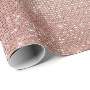 Rosa Rosen-GoldImitat-Bürsten-funkelnd Diamant Geschenkpapier