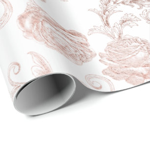 Rosa Rosen Goldpuder Königlich Weiße Zarte Geschenkpapier