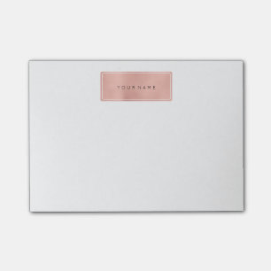 Rosa Rosen-Goldpulver-Rechteck-Luxus Post-it Klebezettel