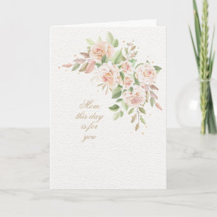 Rosa Rosen-Halbmond Muttertags-Grußkarte Karte