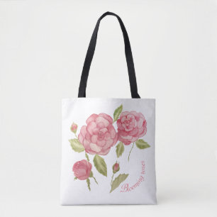 Rosa Rosen Handzeichnung Bleistift T-Shirt Kissen Tasche