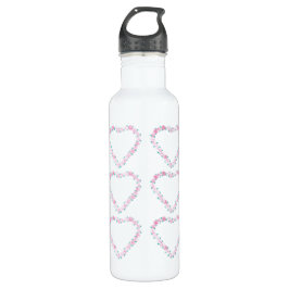 Rosa Rosen-Herzwreath-Wasser-Flasche Edelstahlflasche