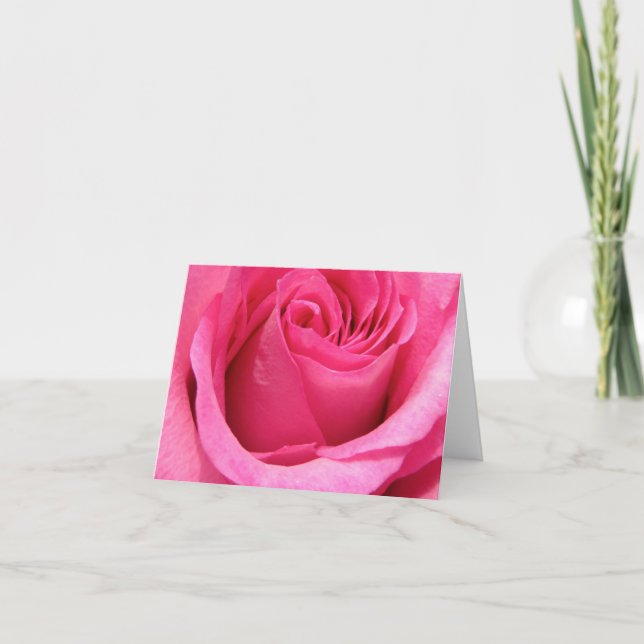 Rosa Rosen-Hochzeits-Foto Karte (Vorderseite)