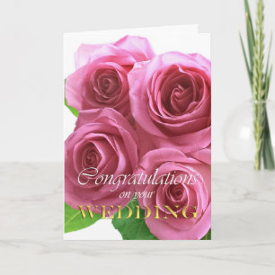 Rosa Rosen, Hochzeitsgratulationskarte Karte
