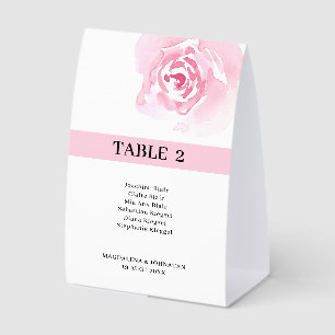 Rosa Rosen Hochzeitstisch Nummer Tischaufsteller
