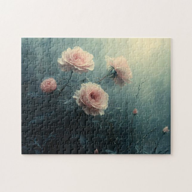 Rosa Rosen im nebligen Moody-Stil (Horizontal)