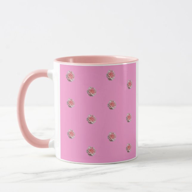 Rosa Rosen in Rosa Tasse (Links)