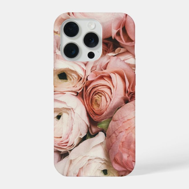 Rosa Rosen iPhone 15 Pro Hülle (Rückseite)