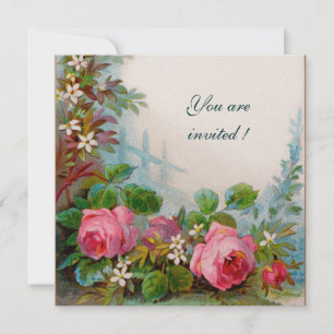 ROSA ROSEN & JASMIN Gold  Metallicpapier Einladung