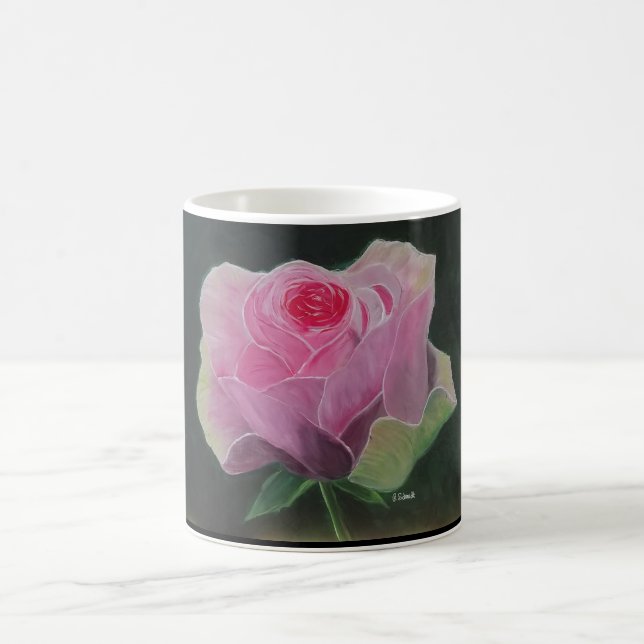 Rosa Rosen-Kaffee-Tasse Kaffeetasse (Mittel)