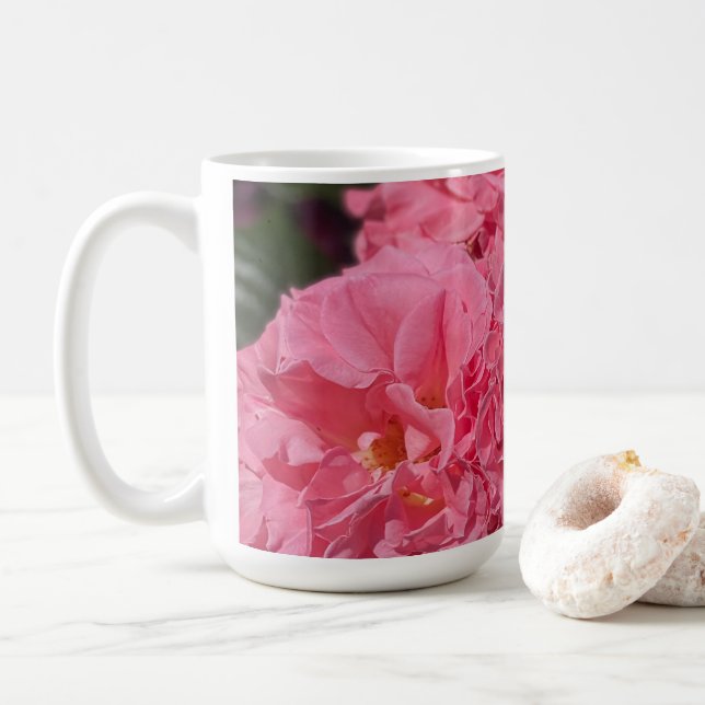Rosa Rosen Kaffeetasse (Mit Donut)