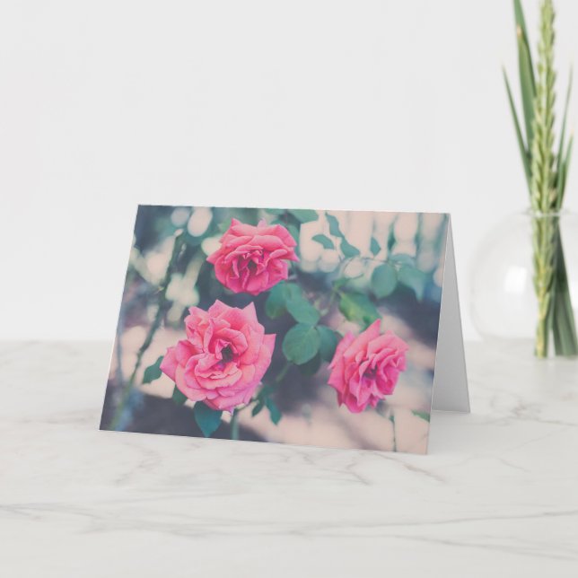 Rosa Rosen Karte (Vorderseite)