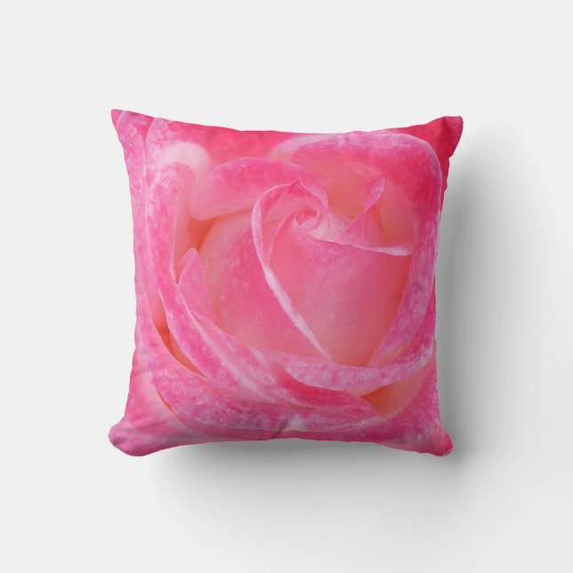 Rosa Rosen-Kissen Kissen (Vorderseite)