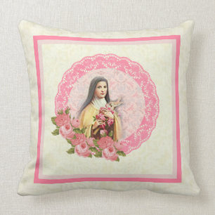 Rosa Rosen-Kruzifix St. Therese Kissen