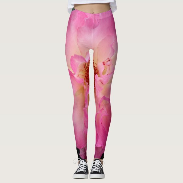 Rosa Rosen-Leggings Leggings (Vorderseite)