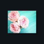 Rosa Rosen Leinwanddruck<br><div class="desc">Rosa Rosen auf aquamarin</div>