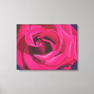 Rosa-Rosen-Malerei mit dunklem Hintergrund Leinwanddruck