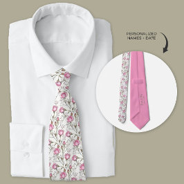 Rosa Rosen mit Babies Atem Hochzeit Neck Tie Krawatte