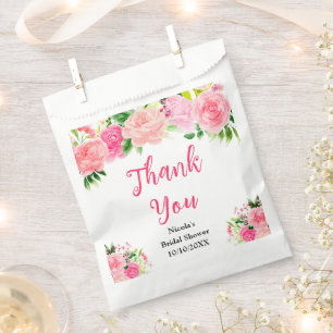 Rosa Rosen mit Laub Hochzeitsdusche Geschenktütchen