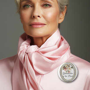 Rosa Rosen mit Perlen Großmutter der Braut  Button