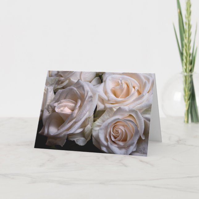 Rosa Rosen mit Taub Karte (Vorderseite)