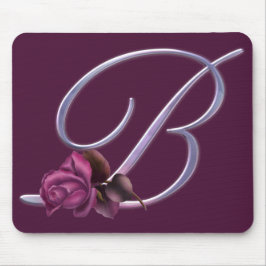 Rosa Rosen-Monogramm B Mousepad