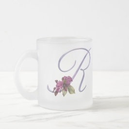 Rosa Rosen-Monogramm R Mattglastasse