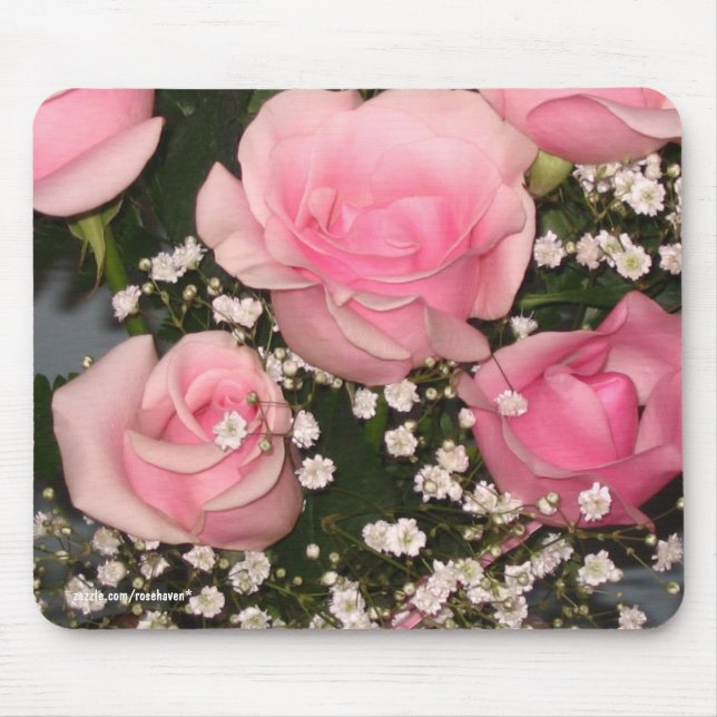 Rosa Rosen Mousepad (Vorne)