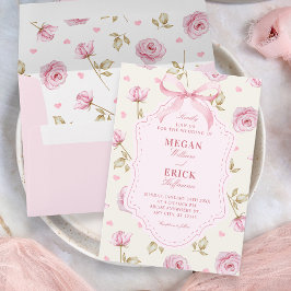 Rosa Rosen Muster Bogen Hochzeit Einladung