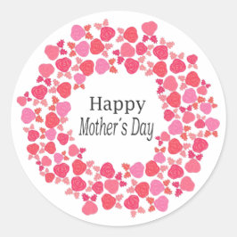 Rosa Rosen Muttertagsaufkleber Runder Aufkleber
