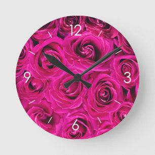 Rosa Rosen Personalisiert Runde Wanduhr