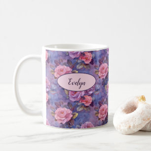 Rosa Rosen Personalisierter Kaffee Tasse
