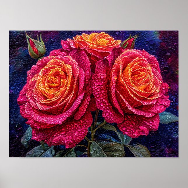 Rosa Rosen Poster (Vorne)