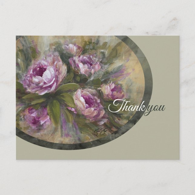Rosa Rosen Postkarte (Vorderseite)