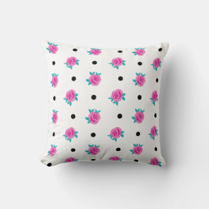 Rosa Rosen & Punkte – Whimsy Home Gemustert Kissen