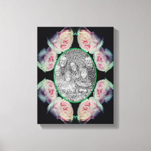 Rosa Rosen Rahmen Erstellen Sie Ihr eigenes Foto Leinwanddruck