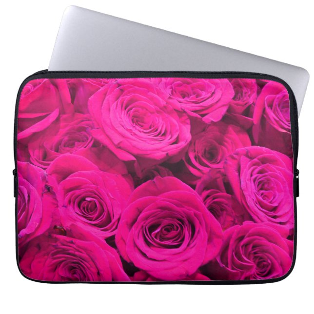 Rosa Rosen Rosa Blume Rosa Blütenbraun Laptopschutzhülle (Vorderseite)