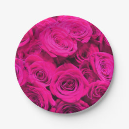 Rosa Rosen Rosa Blume Rosa Blütenbraun Pappteller