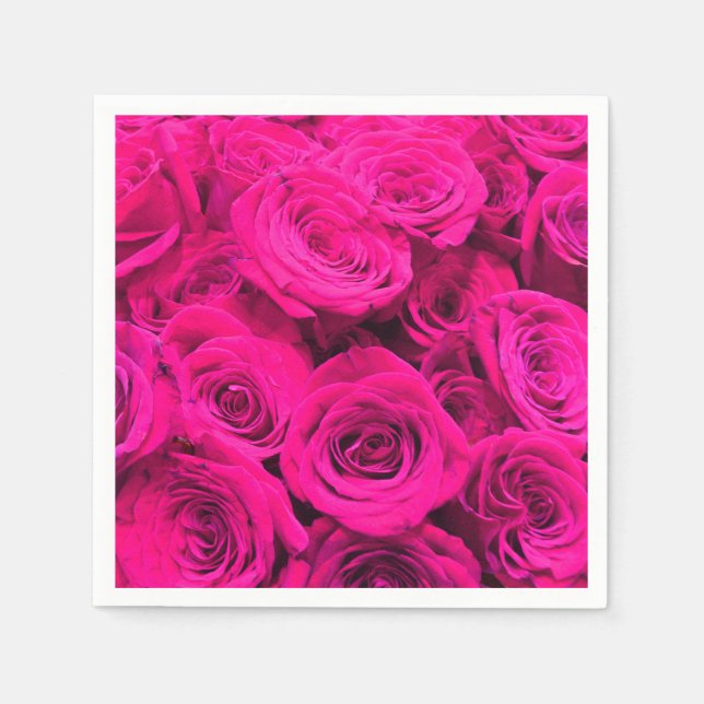 Rosa Rosen Rosa Blume Rosa Blütenbraun Serviette (Vorderseite)