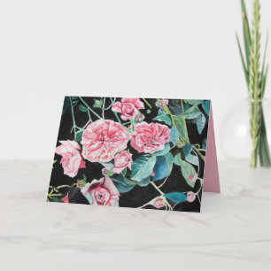 Rosa Rosen Rose floral Blumen Wasserfarben Karte