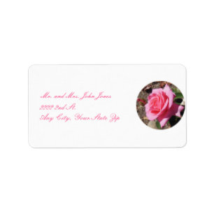 Rosa Rosen-Rücksendeadresse-Aufkleber Adressaufkleber