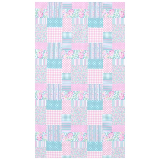 Rosa Rosen, Schmetterlinge Imitate Patchwork Table Tischdecke (Vorderseite)