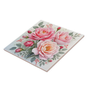 Rosa Rosen Schöne Luxus Populäre Kollektion Fliese