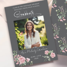 Rosa Rosen Schrift Foto-Abschlussankündigung