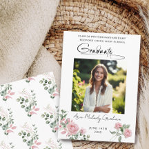 Rosa Rosen Schrift Foto-Abschlussankündigung