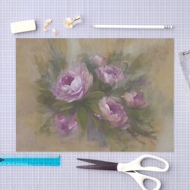Rosa Rosen  Seidenpapier (Handwerk)